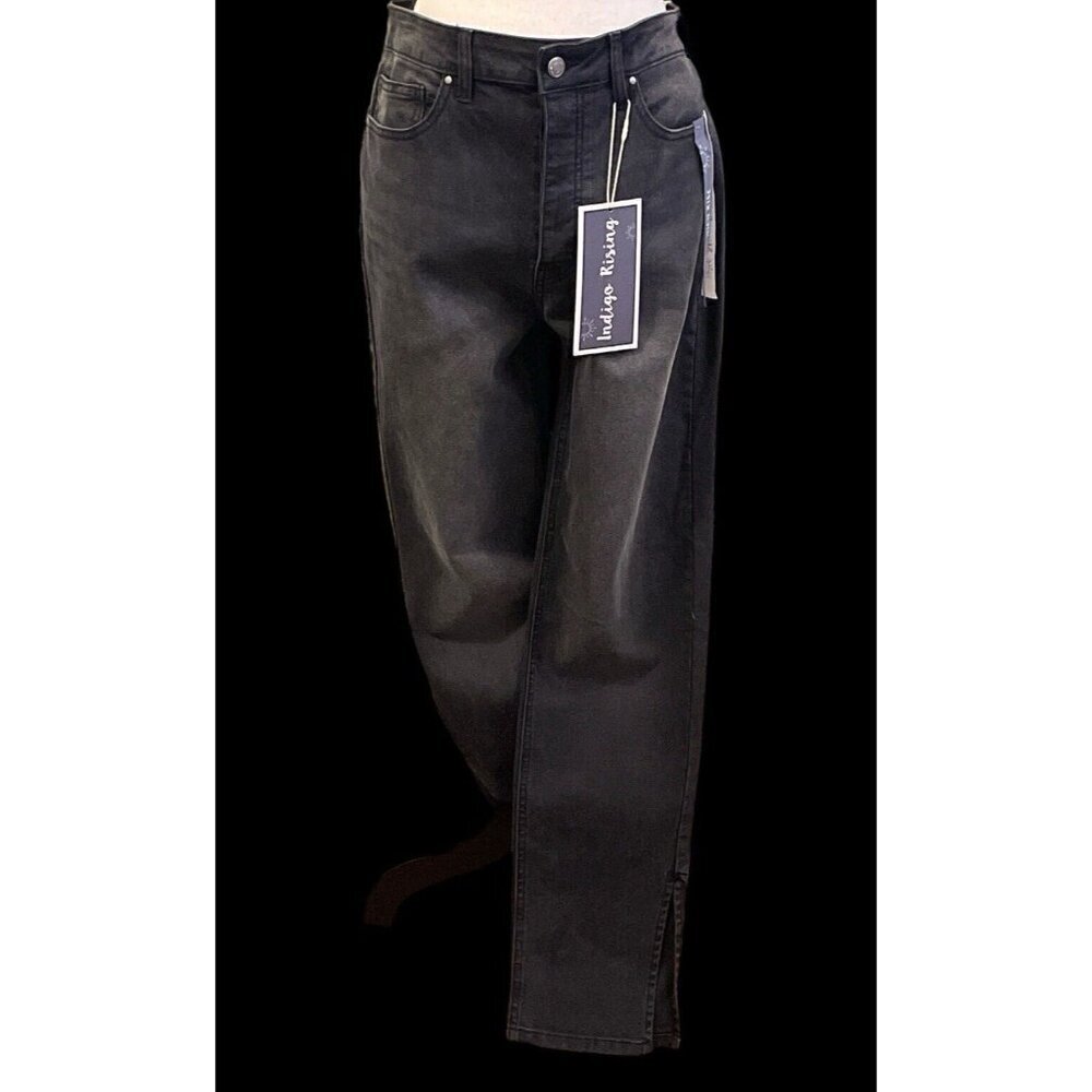 Indigo Rising Womens High Rise Slim Straight Denim Jeans Jr Size 13/31 Black - Picture 10 of 16